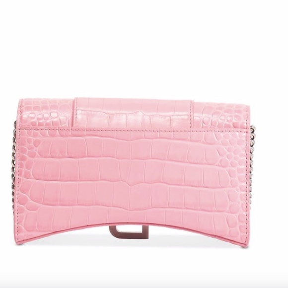 Balenciaga Hourglass Chain Wallet Candy Pink with Tag Leather Cross Body Bag - Picture 5 of 12